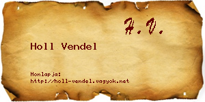 Holl Vendel névjegykártya